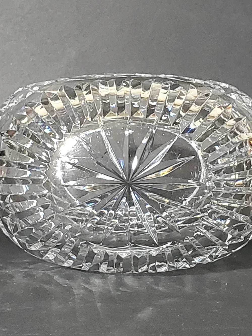 Waterford Vintage Crystal Vase in the Comeragh Pattern & Scooped Rim